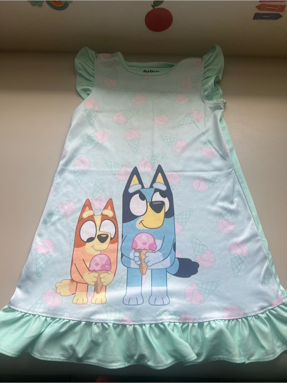 Bluey & Bingo Kids Nightgown with Ice Cream Print - EUC- A for sure favorite!